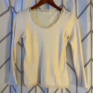 Chic Cream Long Sleeve Top